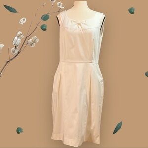 Armani JEANS ivory white stretch cotton knot detail neckline,exposed zip…